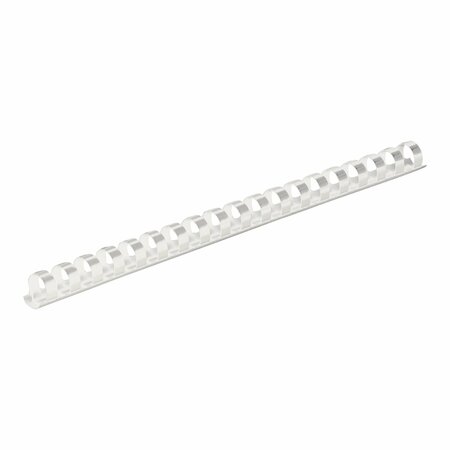 FELLOWES Plastic Binding, 0.5", 90 Sh, White, PK100 52372